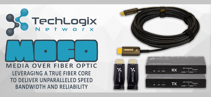 TechLogix Networx MOFO-HD21-10 Media Over Fiber Optic Cable, 48G