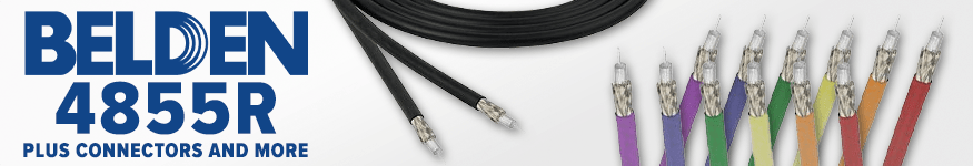 Belden 4855R 12G-SDI 4K UHD Mini-Coax Cable with Connectors and Accessories
