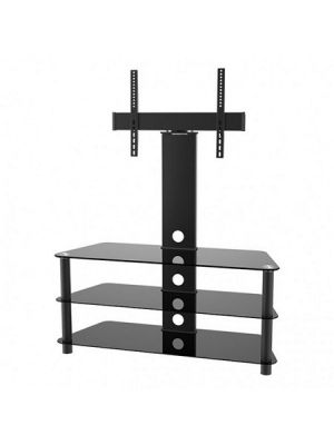 Calrad 47-200 Elegant Stand with TV Mount & 3 Glass Shelves, Fits 37”-65”