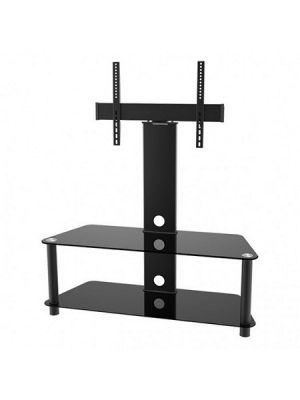 Calrad 47-201 Elegant Stand with TV Mount & 2 Glass Shelves, Fits 37”-65”