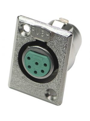 Switchcraft D6F 6-pin XLR Female D Series Panel Mount Connector