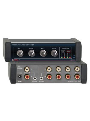RDL EZ-MX4L Stereo Line-Level Audio Mixer - 4X1