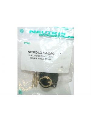 Neutrik NC3FDLXHA-BAG XLR Female Receptacle (Black)