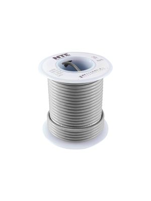 NTE Electronics WH18-08-100 18AWG Stranded Gray Hook-Up Wire (100FT)