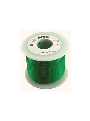 NTE Electronics WH26-05-100 26AWG Stranded Green Hook-Up Wire (100FT)