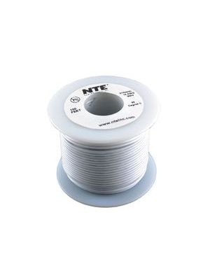 NTE Electronics WH24-09-100 24AWG Stranded White Hook-Up Wire (100FT)
