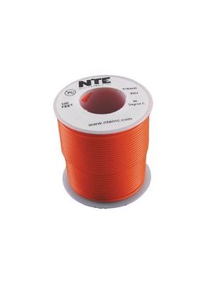 NTE Electronics WH26-03-100 26AWG Stranded Orange Hook-Up Wire (100FT)