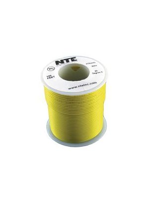 NTE Electronics WH20-04-100 20AWG Stranded Yellow Hook-Up Wire (100FT)