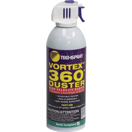 Tech Spray 1697 8s High Velocity Upside Down Spray Vortex 360 Duster 8oz