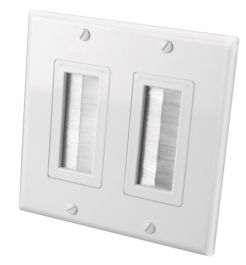 Vanco 120827x Decor Style Brush Bulk Cable Wall Plate (White)